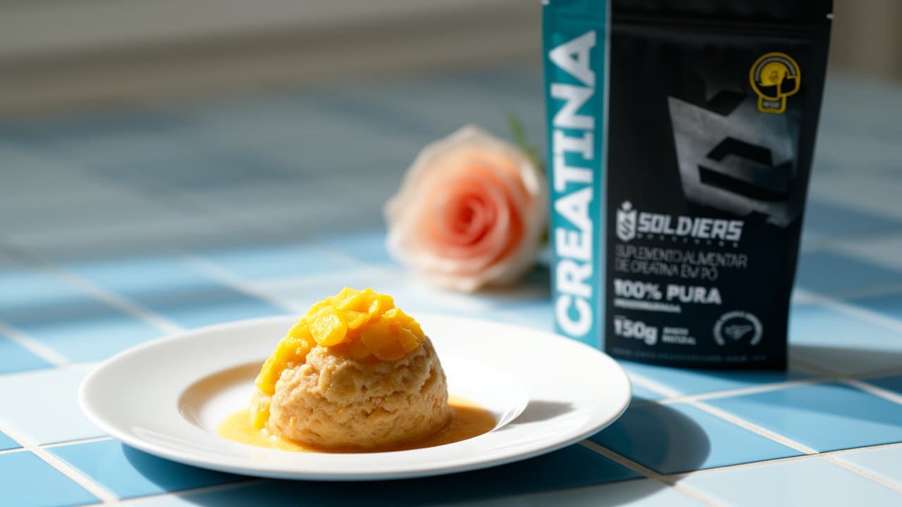 Sorvete Proteico de Banana com Creatina